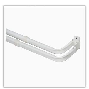 Kenney Manufacturing KN522 48" to 86 in. Double Curtain Rod White NEW.